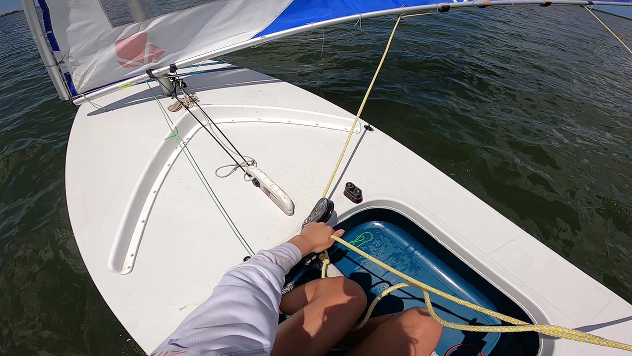 Sunfish sail trim